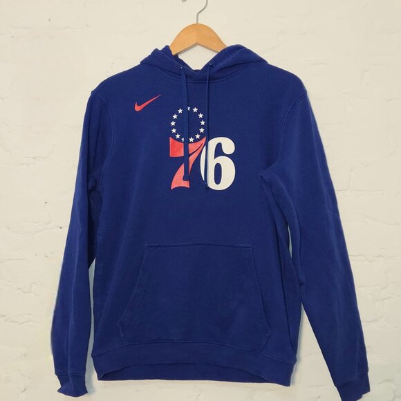 Nike Other - Men's Medium 76ers Nike Hooded Sweatshirt, Royal Blue, Embroidered Logo